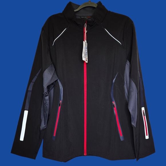 Men's MED North End Sport Black/Red Waterproof Breathable Soft Shell Jacket READ - Picture 15 of 16